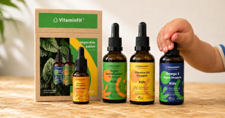 Welke supplementen zijn het beste voor kinderen: VitaminFit Vegan Kids Pakket en Vitamine D3 Baby & Kinder Druppels